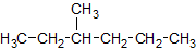 3-Methylhexan – Halbstrukturformel mit Bezeichnung