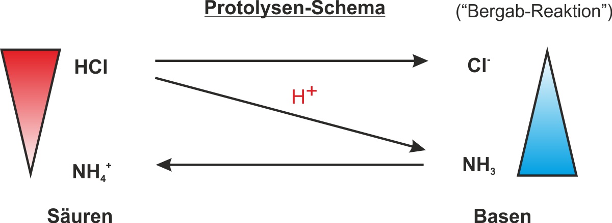 Protolyseschema zur Bildung von Ammoniumchlorid